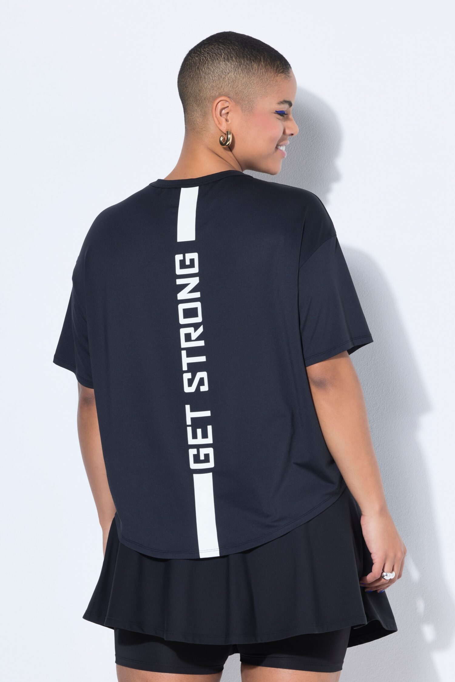Μπλούζα αθλητική oversized με τύπωμα "Get Strong"