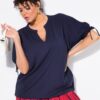 Μπλούζα φούτερ oversized με κοντά μανίκια