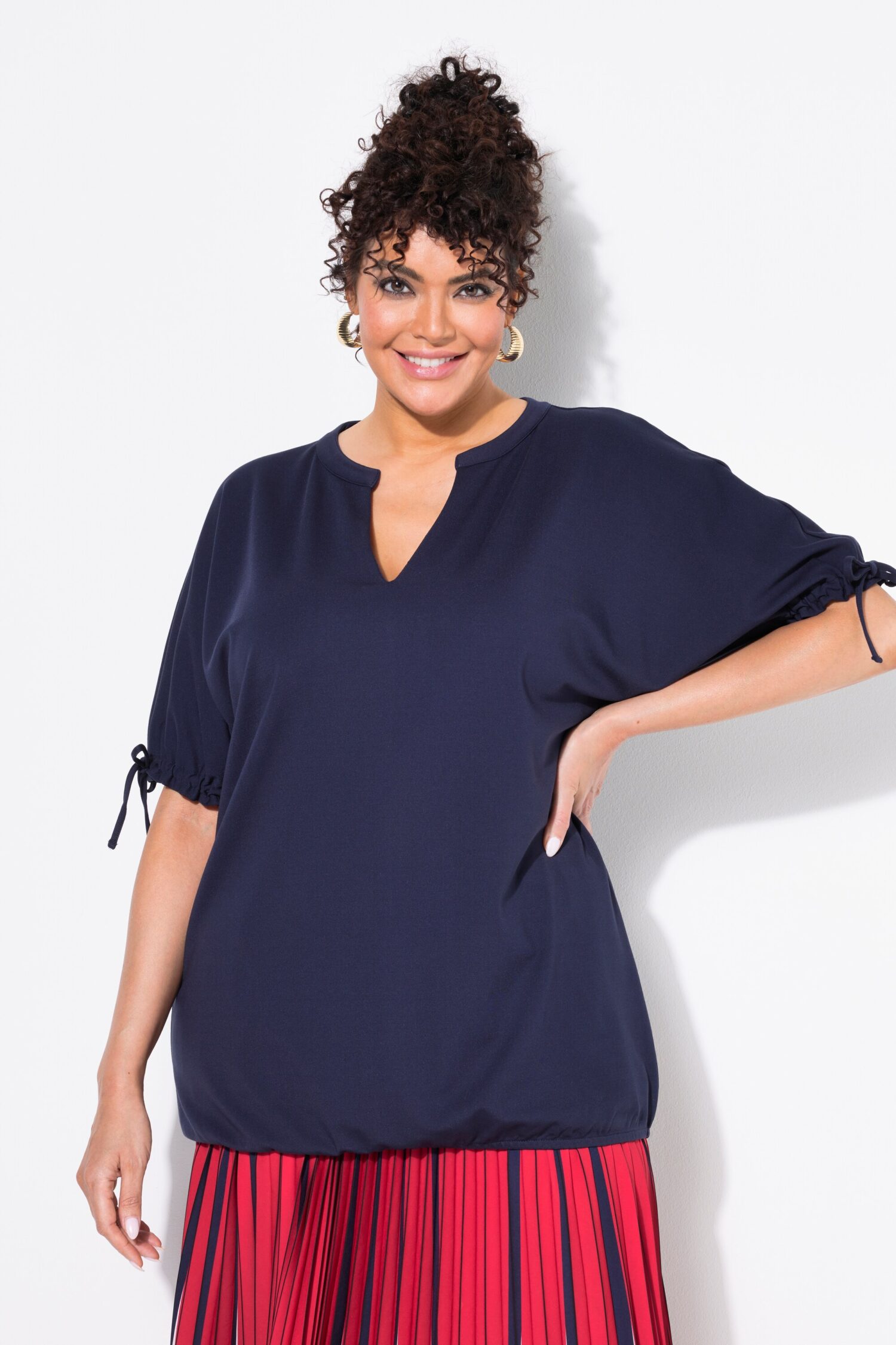 Μπλούζα φούτερ oversized με κοντά μανίκια