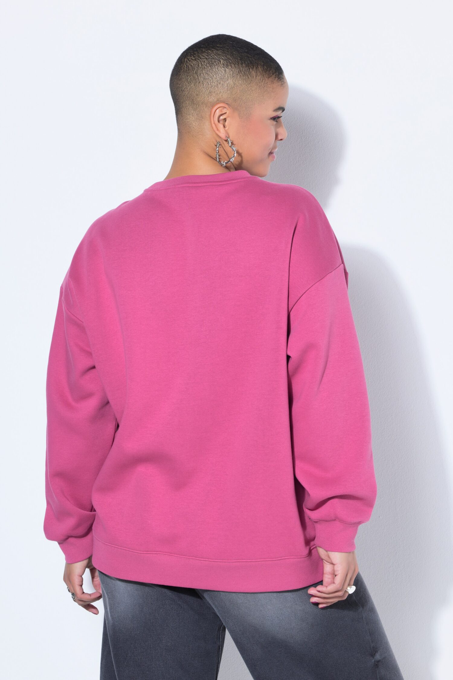 Μπλούζα φούτερ oversized με σχέδιο από ύφασμα terry