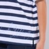 Μπλούζα κοντομάνικη oversized με ρίγες Breton και γράμματα