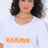 Μπλούζα κοντομάνικη σε κλασική γραμμή με ανάγλυφα γράμματα