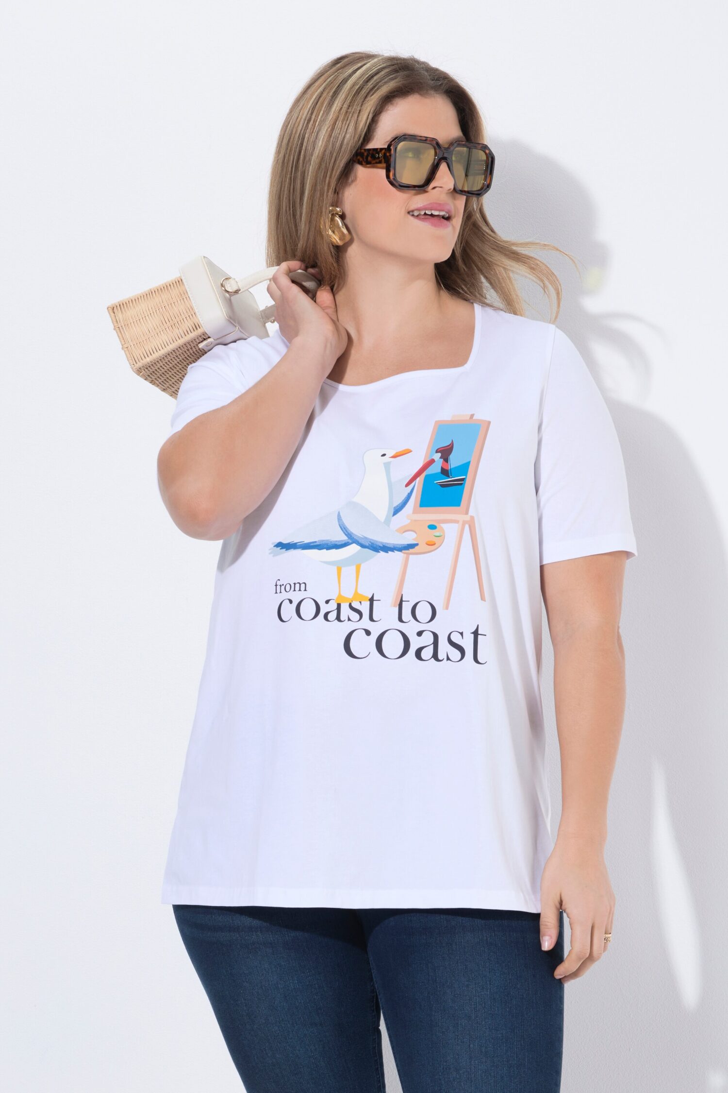 Μπλούζα με κλασική εφαρμογή και σχέδιο coast
