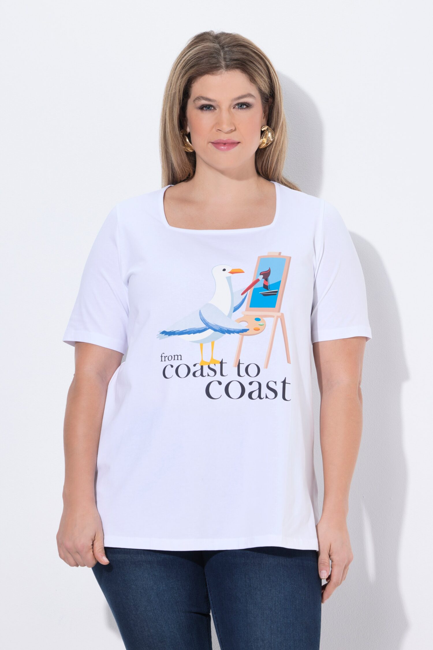 Μπλούζα με κλασική εφαρμογή και σχέδιο coast
