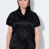 Μπλούζα oversized με crinkle λεπτομέρειες με φαρδύ γιακά