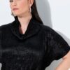 Μπλούζα oversized με crinkle λεπτομέρειες με φαρδύ γιακά