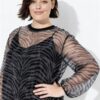 Μπλούζα oversized με layers και animal print