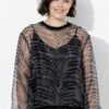 Μπλούζα oversized με layers και animal print