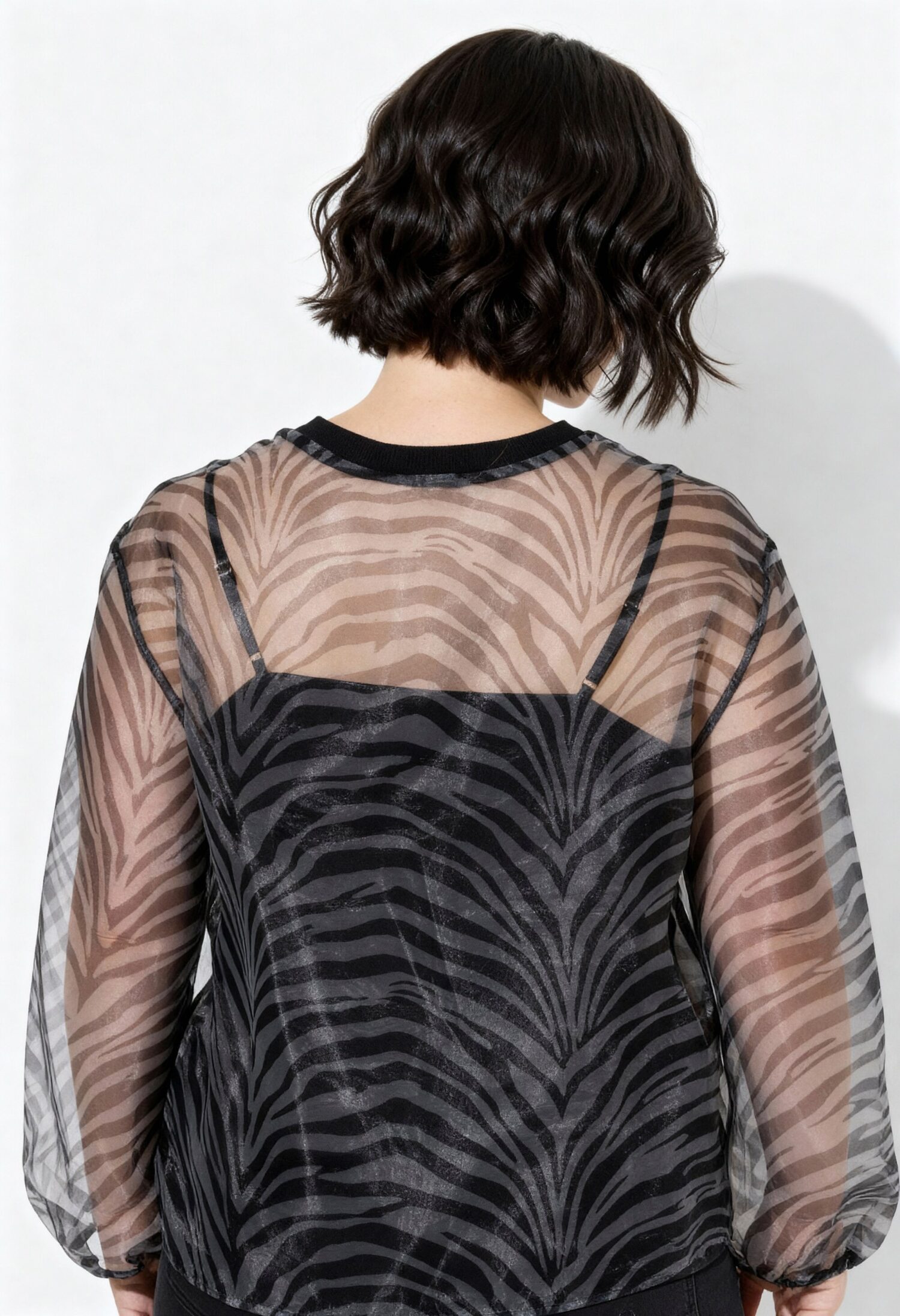 Μπλούζα oversized με layers και animal print