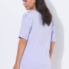 Μπλούζα oversized με λεπτή υφή και κοντά μανίκια