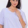 Μπλούζα oversized με λεπτή υφή και κοντά μανίκια