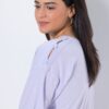Μπλούζα oversized με λεπτή υφή και κοντά μανίκια