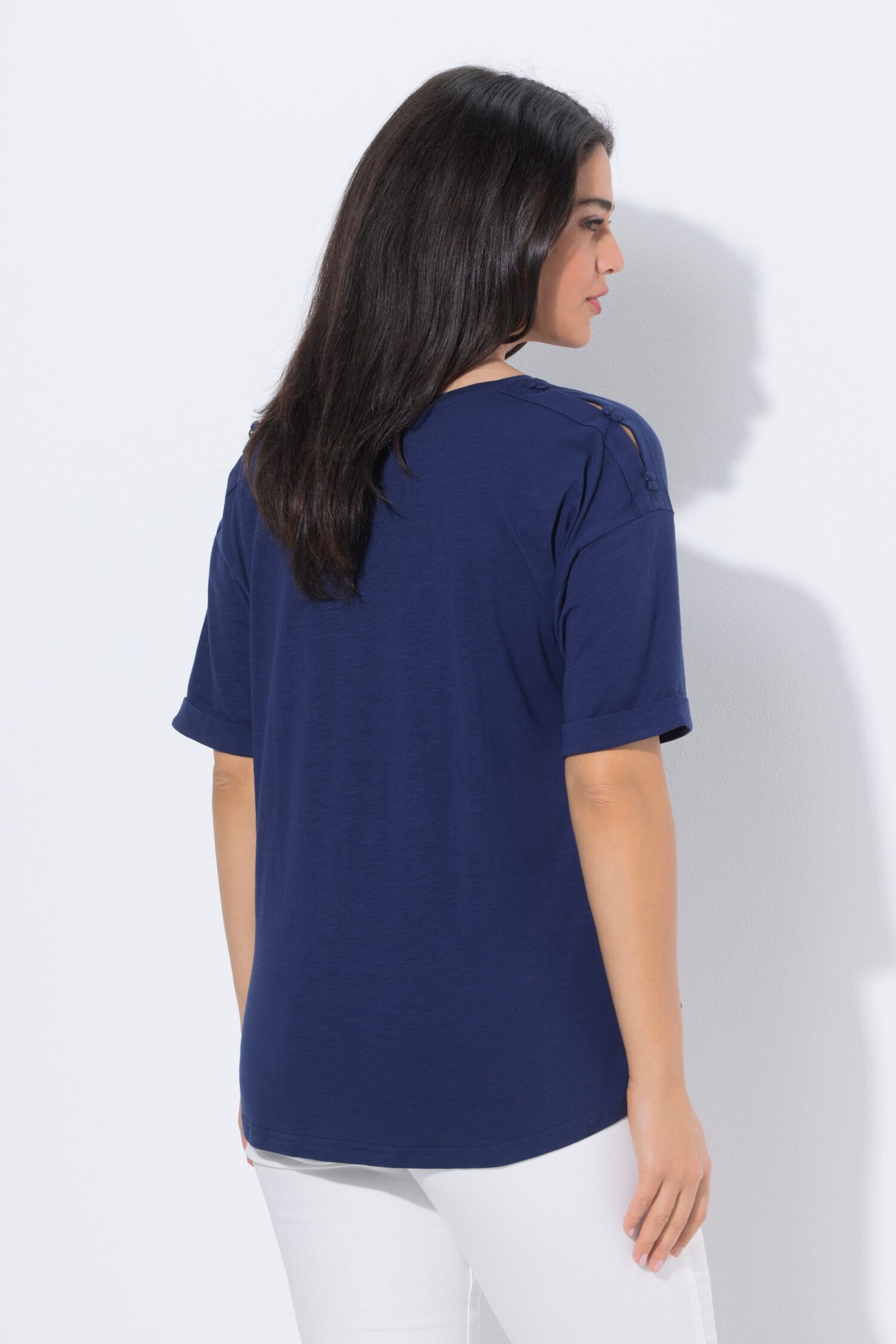 Μπλούζα oversized με λεπτή υφή και κοντά μανίκια