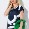 Μπλούζα oversized με στρογγυλή λαιμόκοψη και κοντά μανίκια