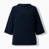 Μπλούζα πλεκτή oversized με ριμπ υφή, όρθιο γιακά και μανίκια 3/4
