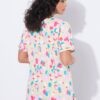 Μπλούζα πουά oversized με στρογγυλή λαιμόκοψη