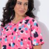 Μπλούζα πουά oversized με στρογγυλή λαιμόκοψη