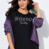 Μπλούζα σε γραμμή Α με κέντημα Soho και κοντά μανίκια
