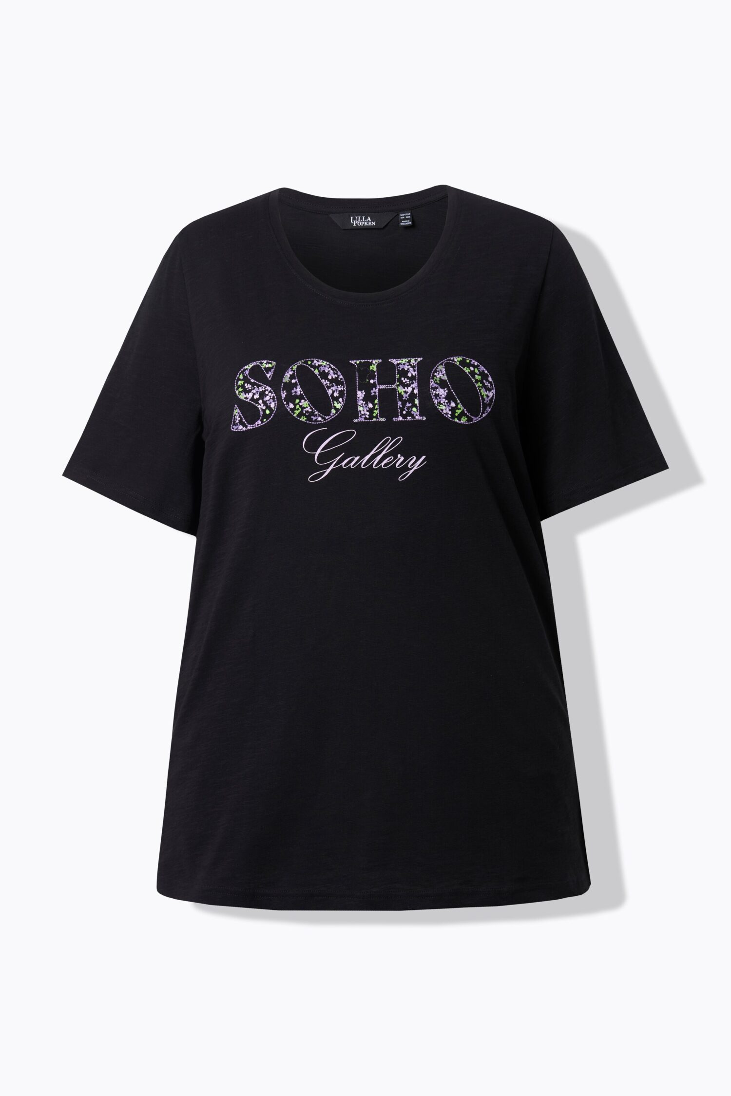 Μπλούζα σε γραμμή Α με κέντημα Soho και κοντά μανίκια