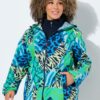Μπουφάν με άνετη εφαρμογή, animal print, αδιάβροχο κι αντιανεμικό