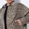 Μπουφάν oversized, λεοπάρ με ελαστικό τελείωμα