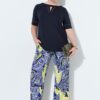 Παντελόνα με ελαστική μέση και μοτίβο paisley