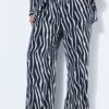 Παντελόνι Palazzo με animal print, ψηλόμεσο