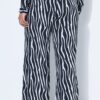Παντελόνι Palazzo με animal print, ψηλόμεσο