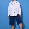 Πουκάμισο oversized με κέντημα και στρογγυλεμένο τελείωμα