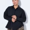 Πουκάμισο oversized με κέντημα στα μανίκια