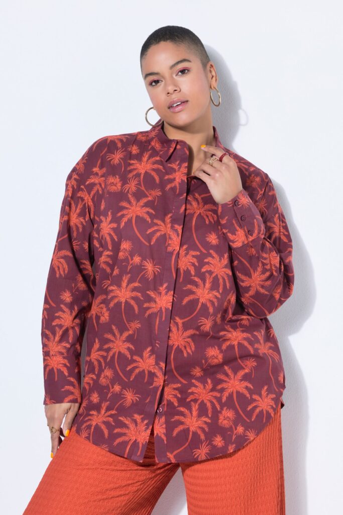 Πουκάμισο oversized με μοτίβο palms