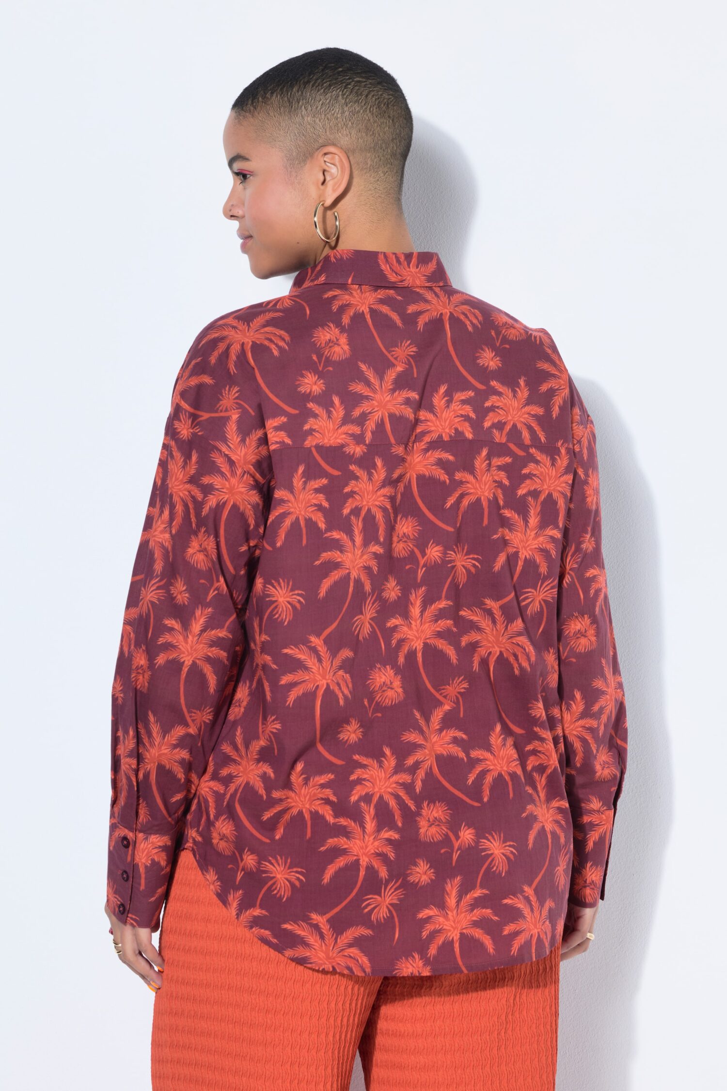 Πουκάμισο oversized με μοτίβο palms