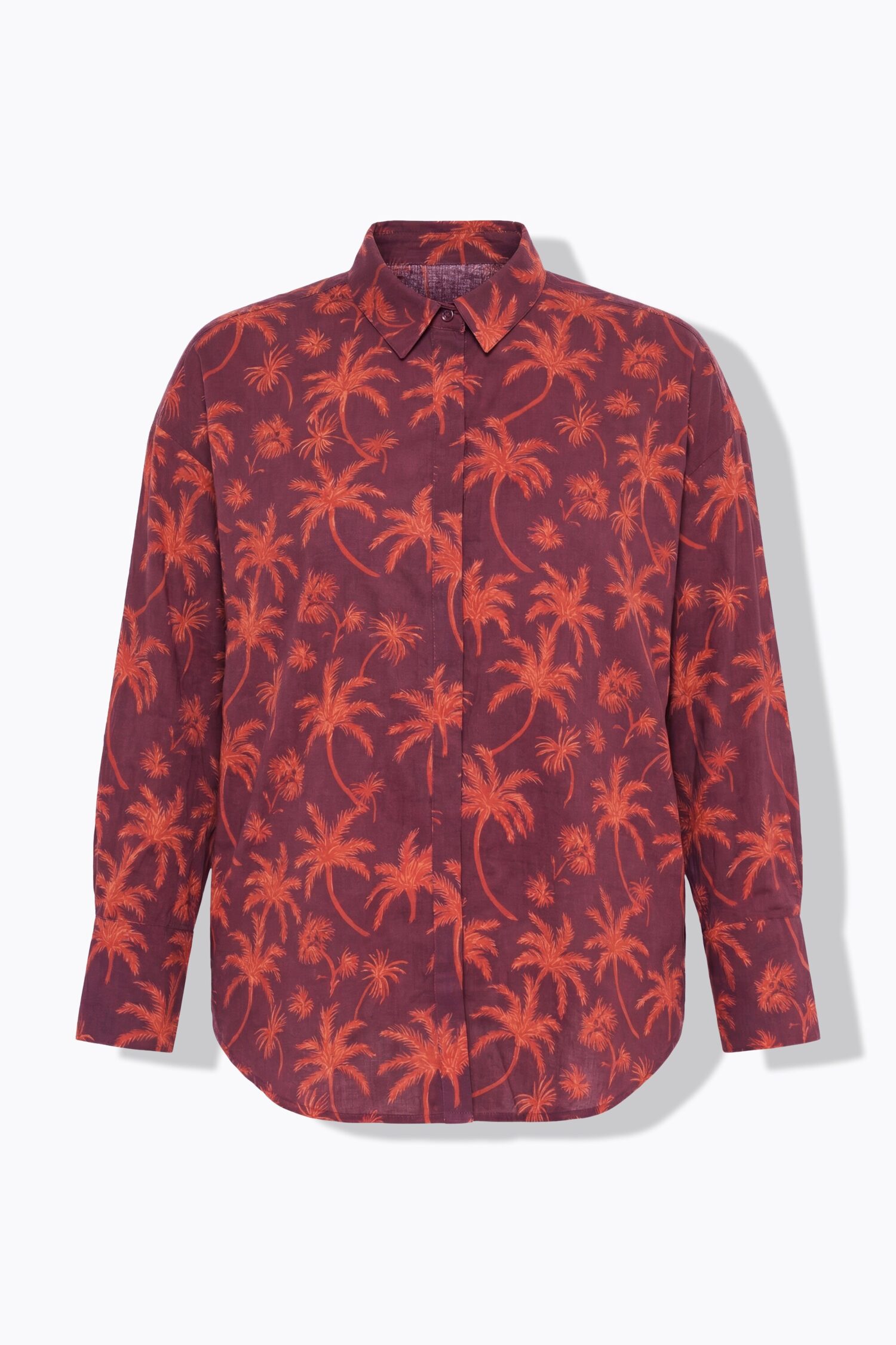 Πουκάμισο oversized με μοτίβο palms