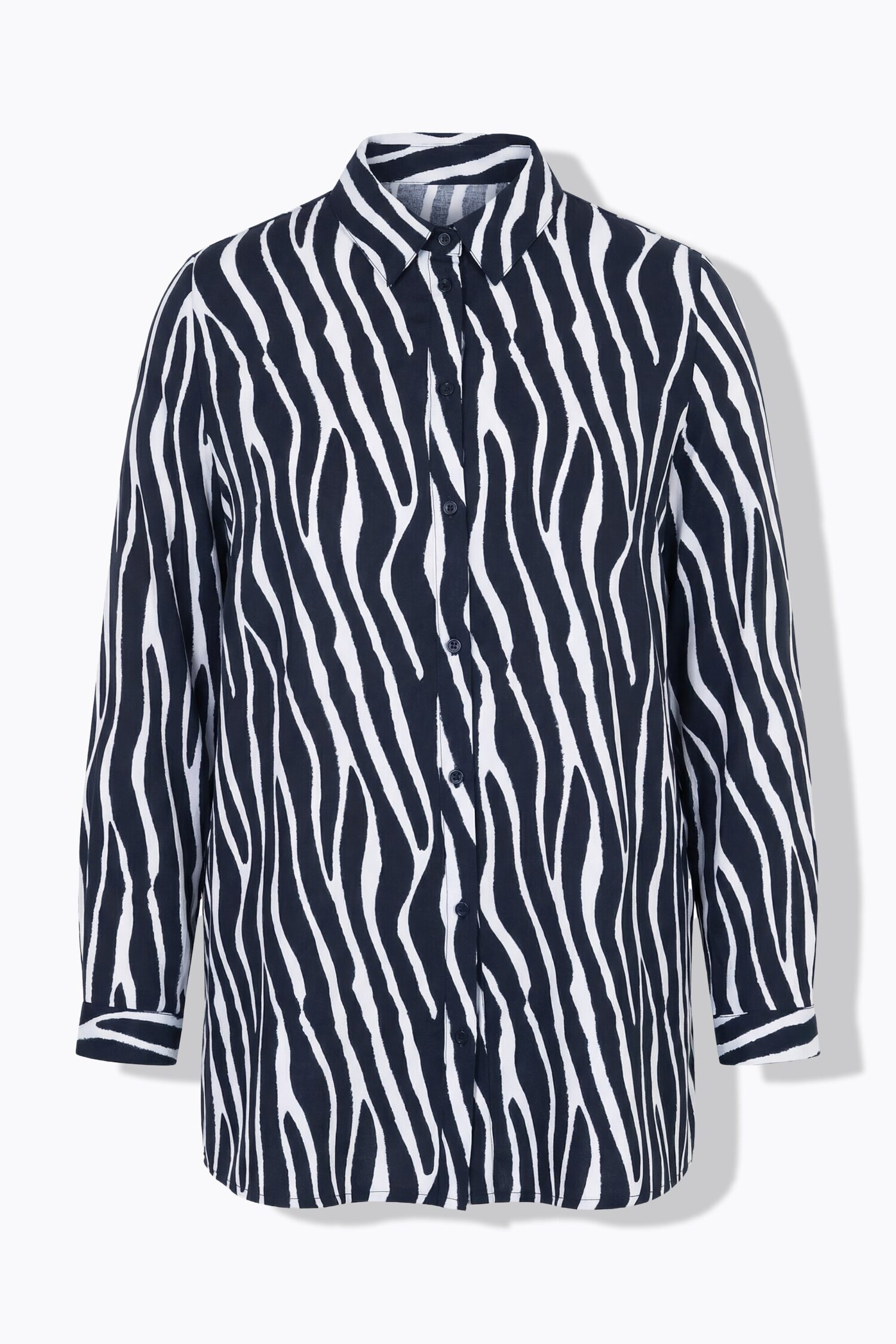Πουκάμισο σε ίσια γραμμή με animal print και πλαϊνά σκισίματα