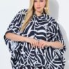 Πουκάμισο σε στυλ πόντσο, oversized με μοτίβο