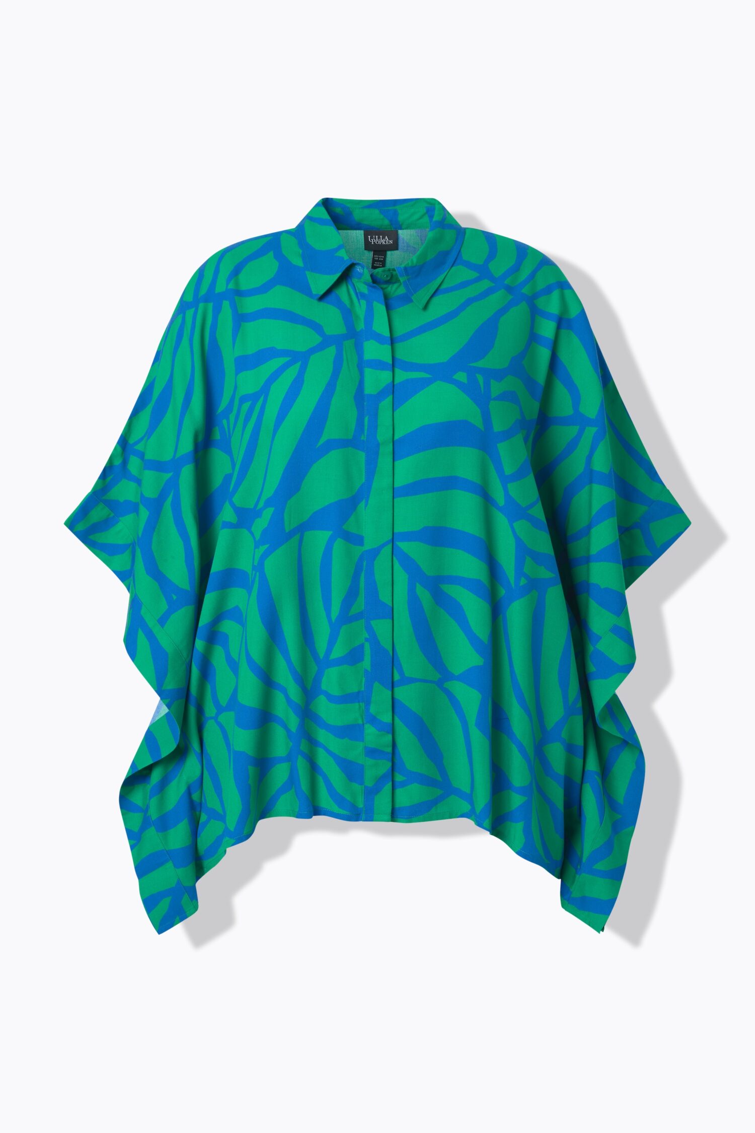 Πουκάμισο σε στυλ πόντσο, oversized με μοτίβο