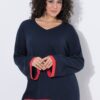 Πουλόβερ oversized με χρωματιστές λεπτομέρειες και μακριά μανίκια