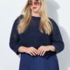 Πουλόβερ oversized με mini παγιέτες και μανίκια 3/4