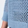 Πουλόβερ oversized με mini παγιέτες και μανίκια 3/4