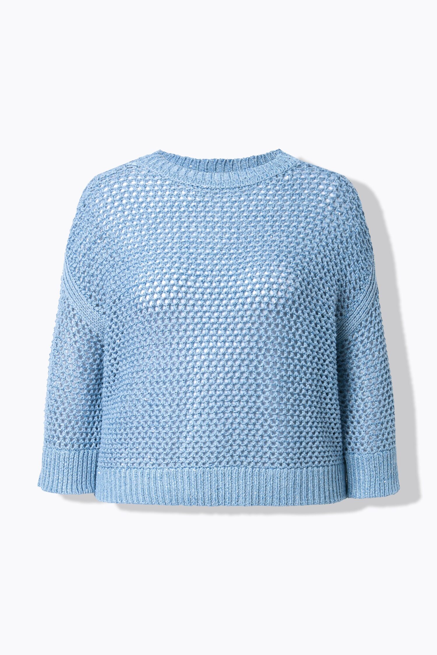 Πουλόβερ oversized με mini παγιέτες και μανίκια 3/4