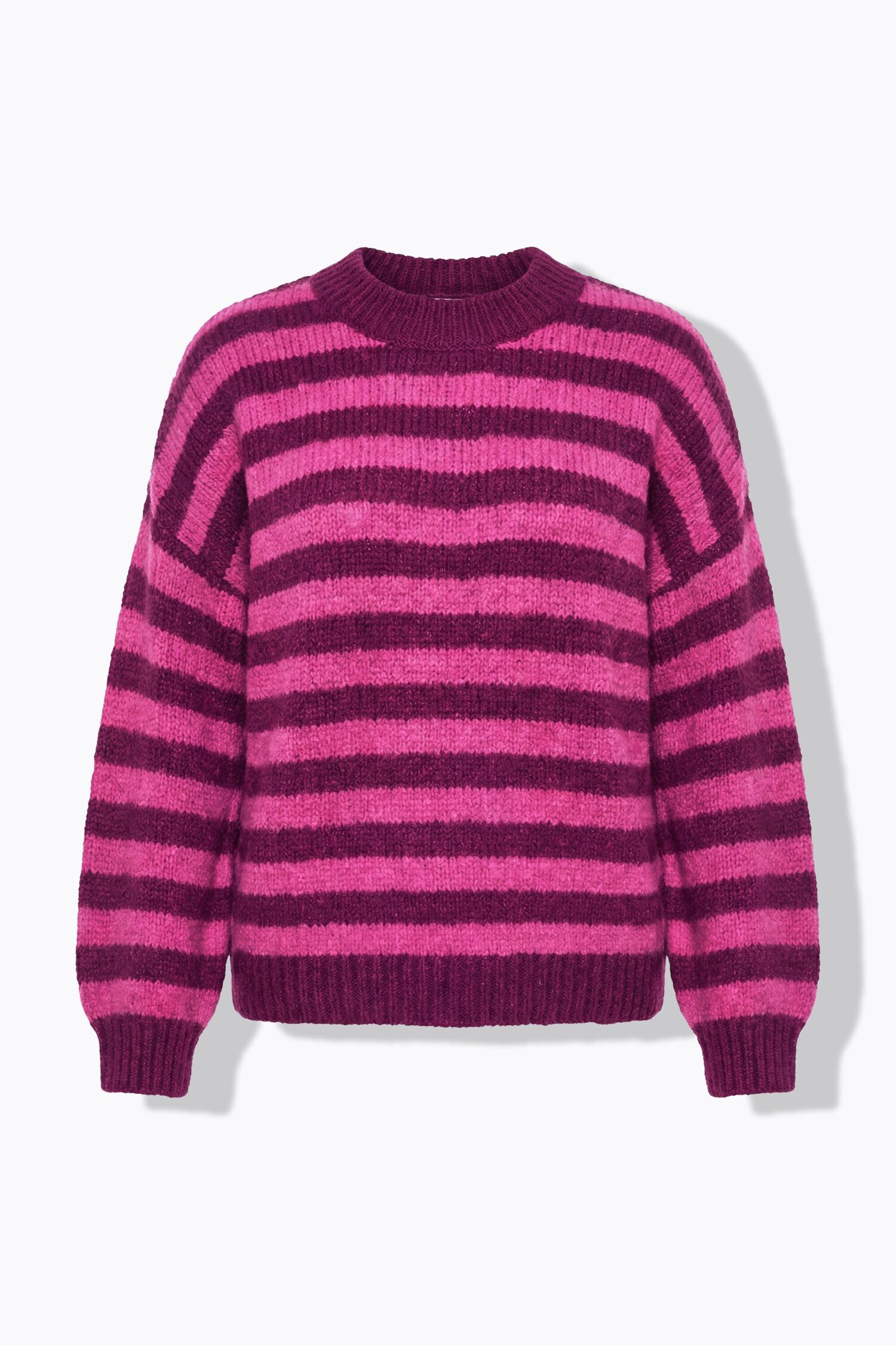 Πουλόβερ oversized, ριγέ με διχρωμία και ριμπ μανσέτες