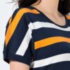 Πουλόβερ oversized, ριγέ με κοντά μανίκια