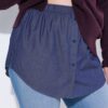 Προέκταση μπλούζας σε denim look με λάστιχο στη μέση