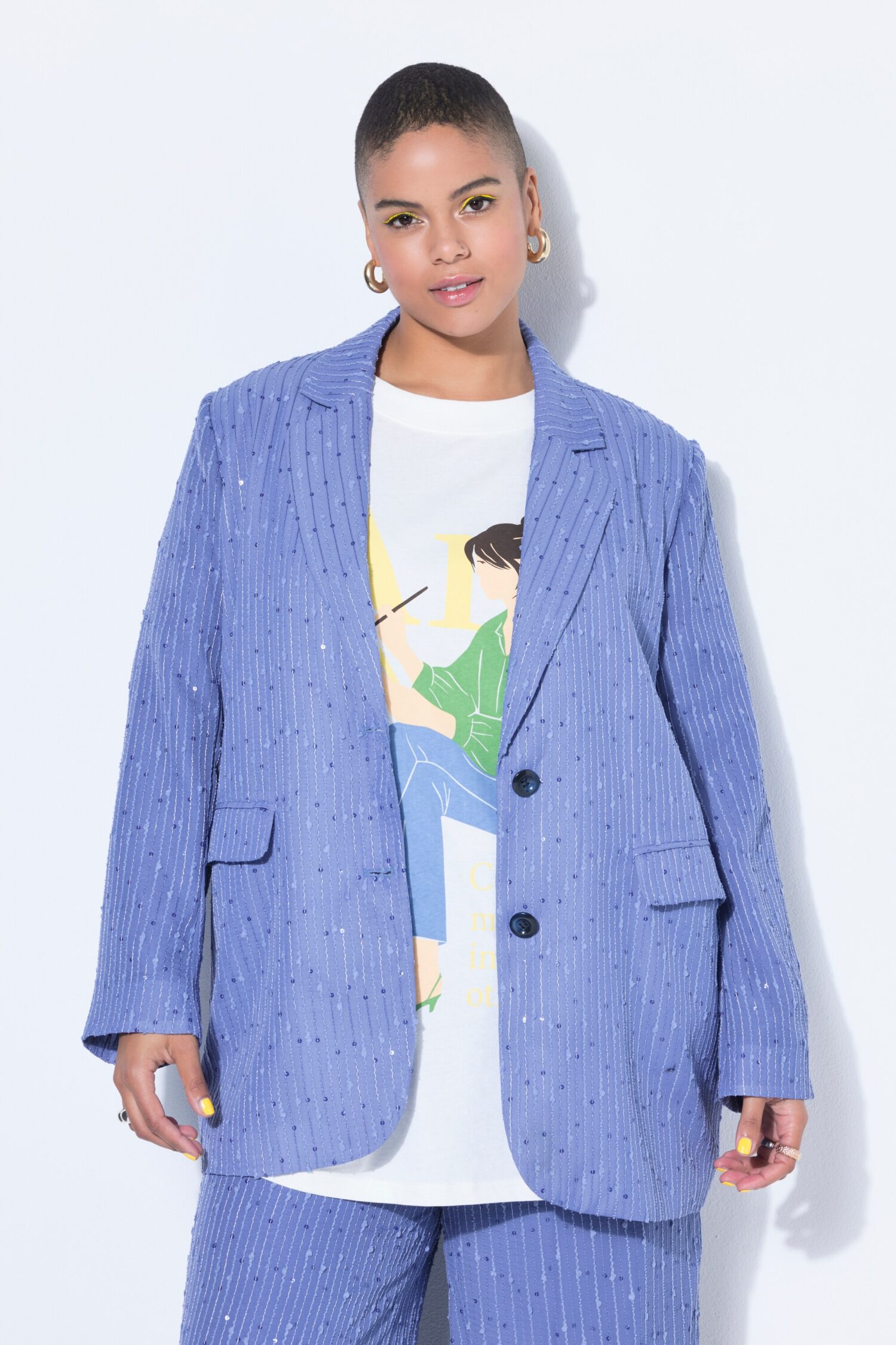 Σακάκι oversized με διακριτικές παγιέτες