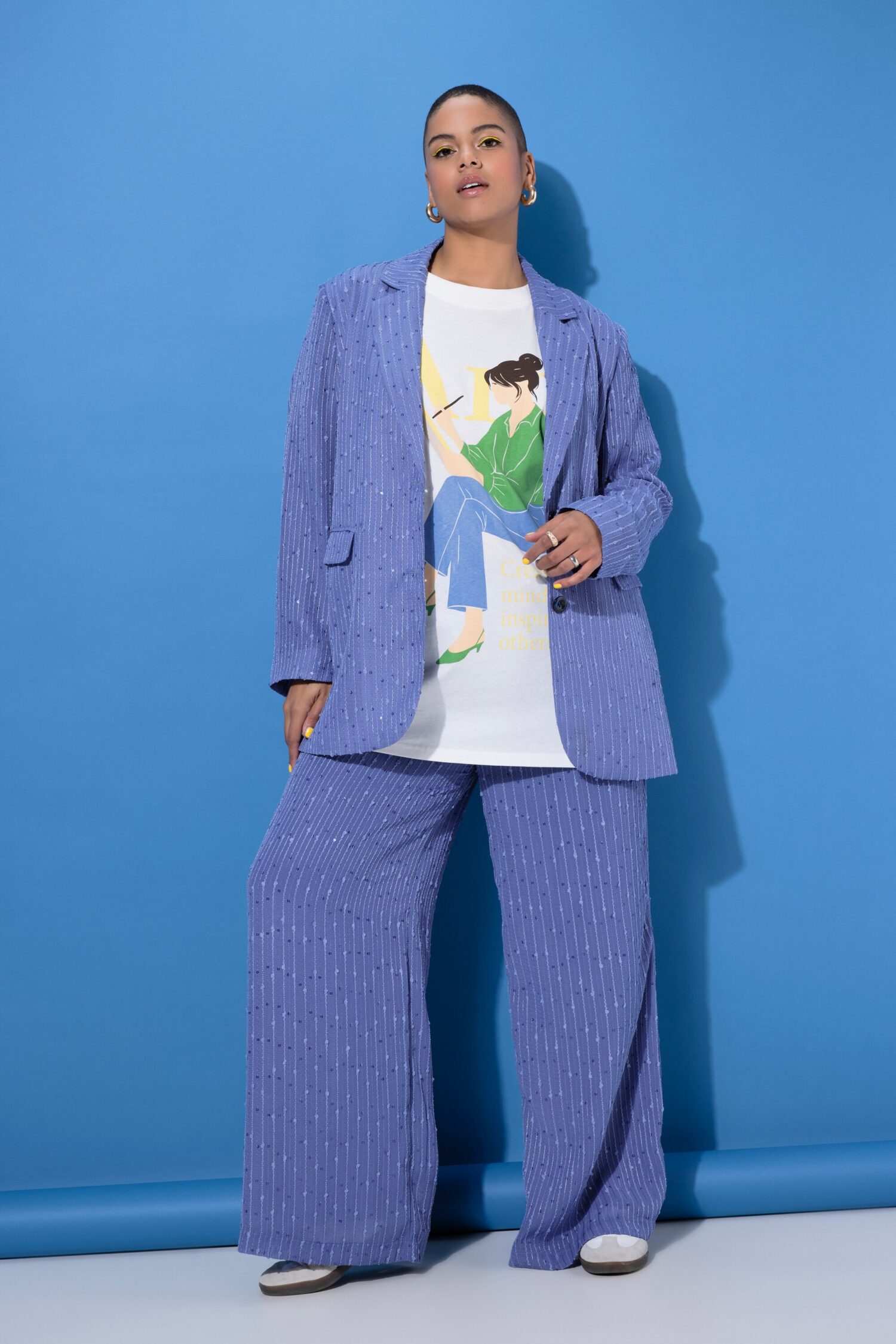 Σακάκι oversized με διακριτικές παγιέτες