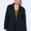 Σακάκι oversized με φλοράλ κέντημα χωρίς επένδυση