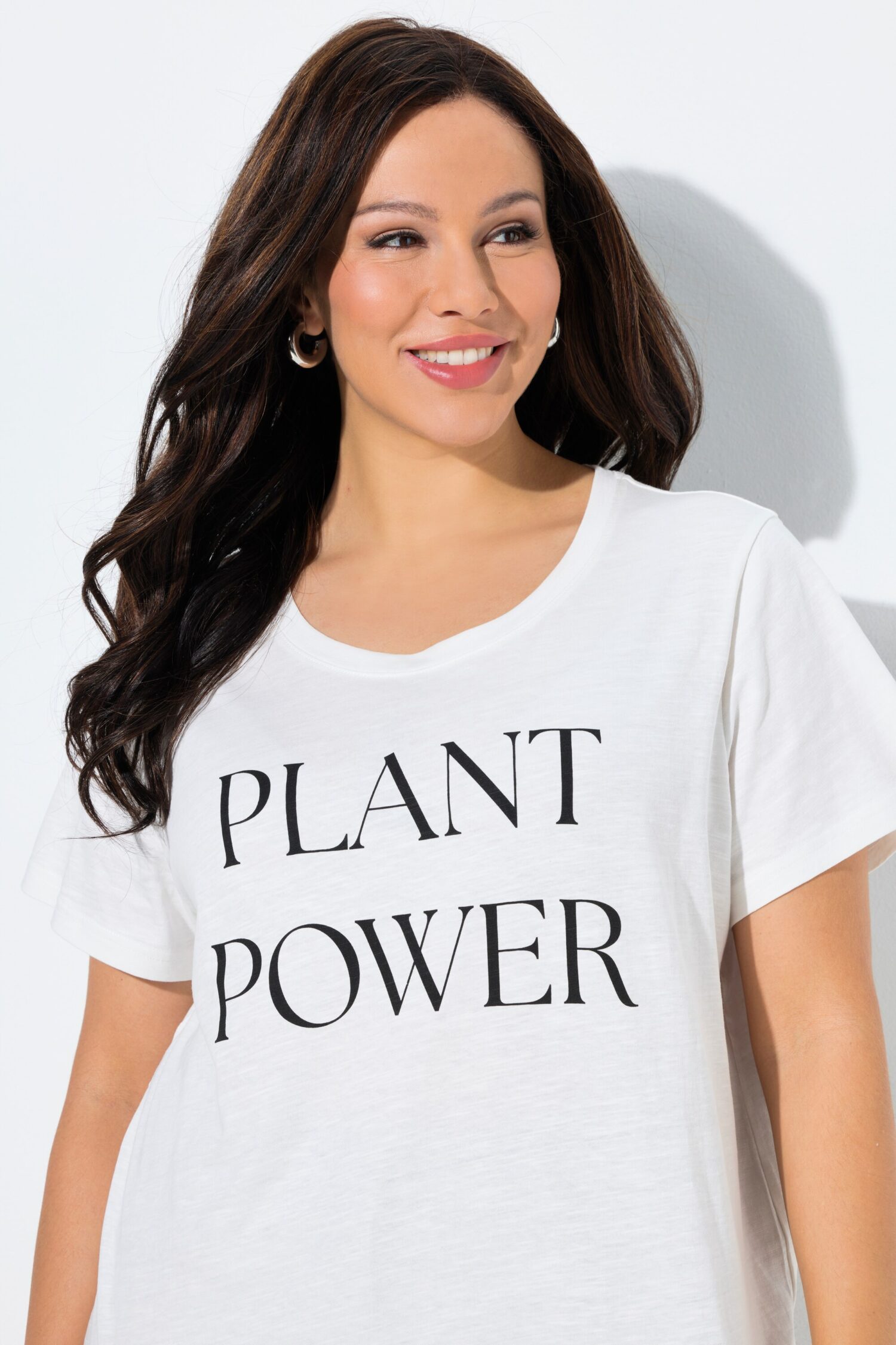 T-shirt με χαλαρή εφαρμογή, τύπωμα Plant Power και κοντά μανίκια