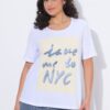 T-shirt με κλασική εφαρμογή και τύπωμα NYC με στρας