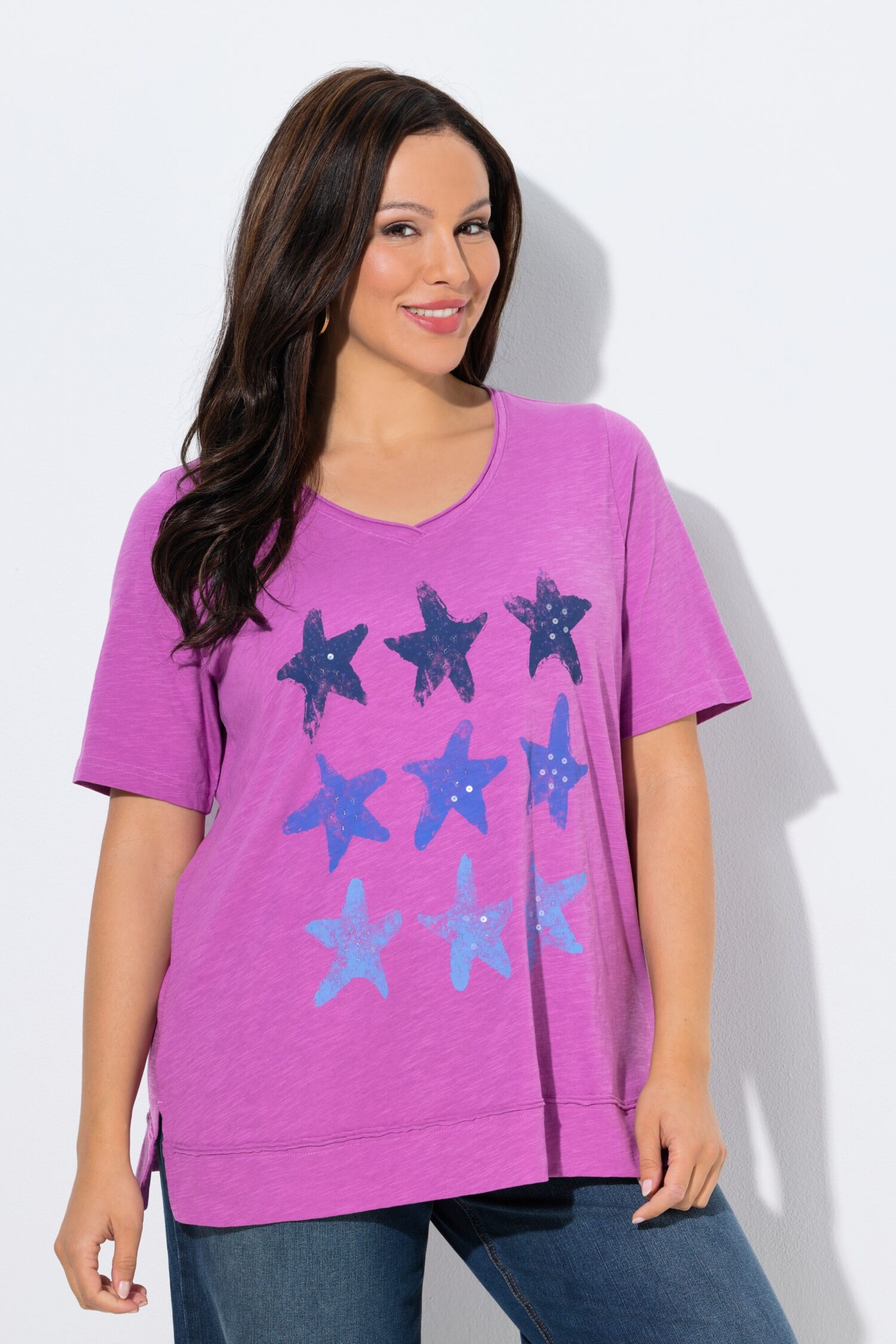 T-shirt με τύπωμα stars και κλασική εφαρμογή