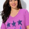 T-shirt με τύπωμα stars και κλασική εφαρμογή